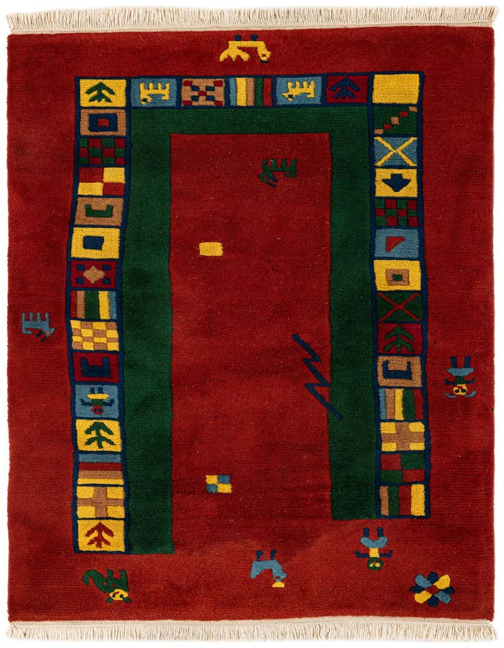 Detail image of 3' 1 x 5' 6 Hand Knotted Tibet Wool Rug