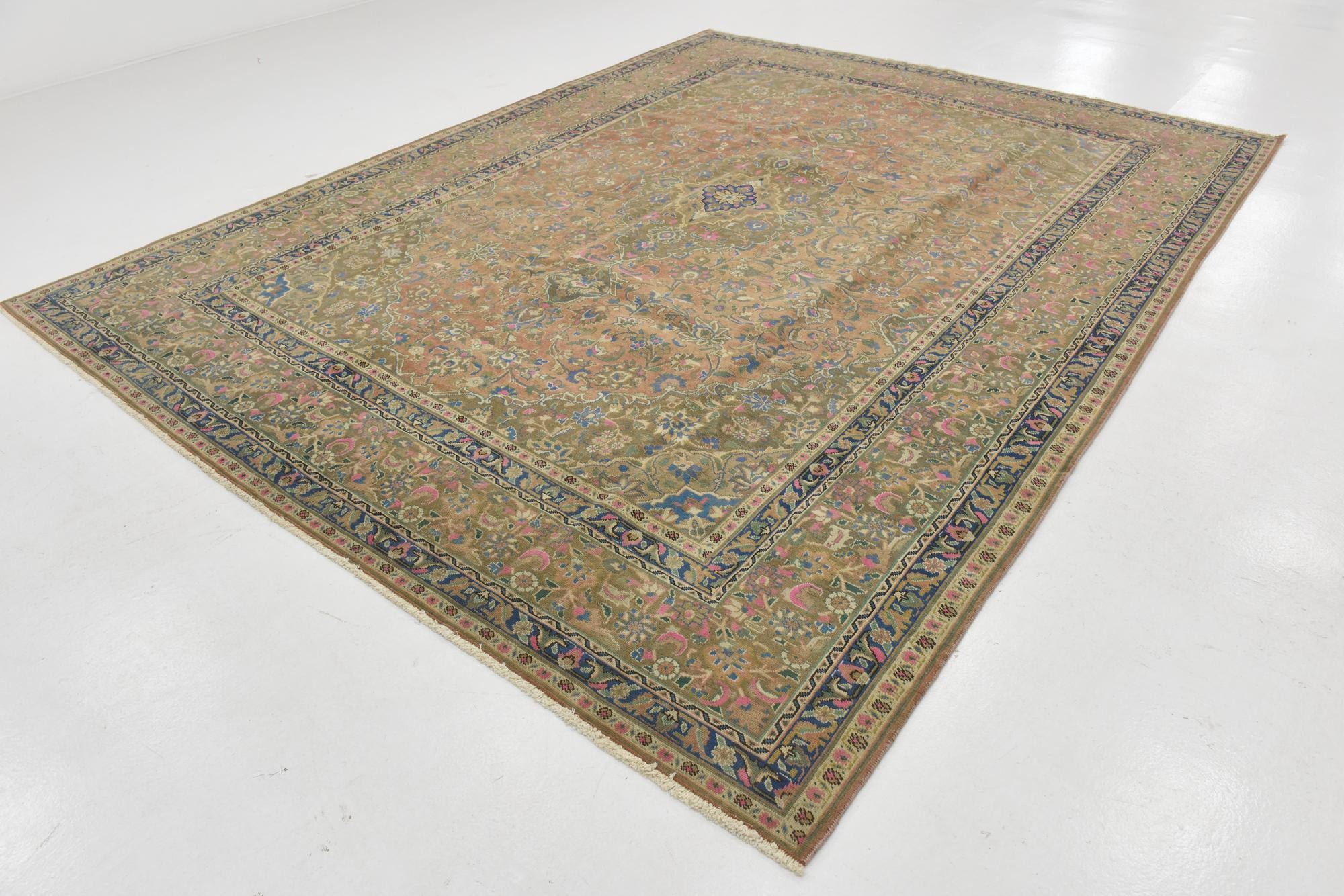 9' 8 x 12' 8 Hand Knotted Ultra Vintage Persian Wool Rug