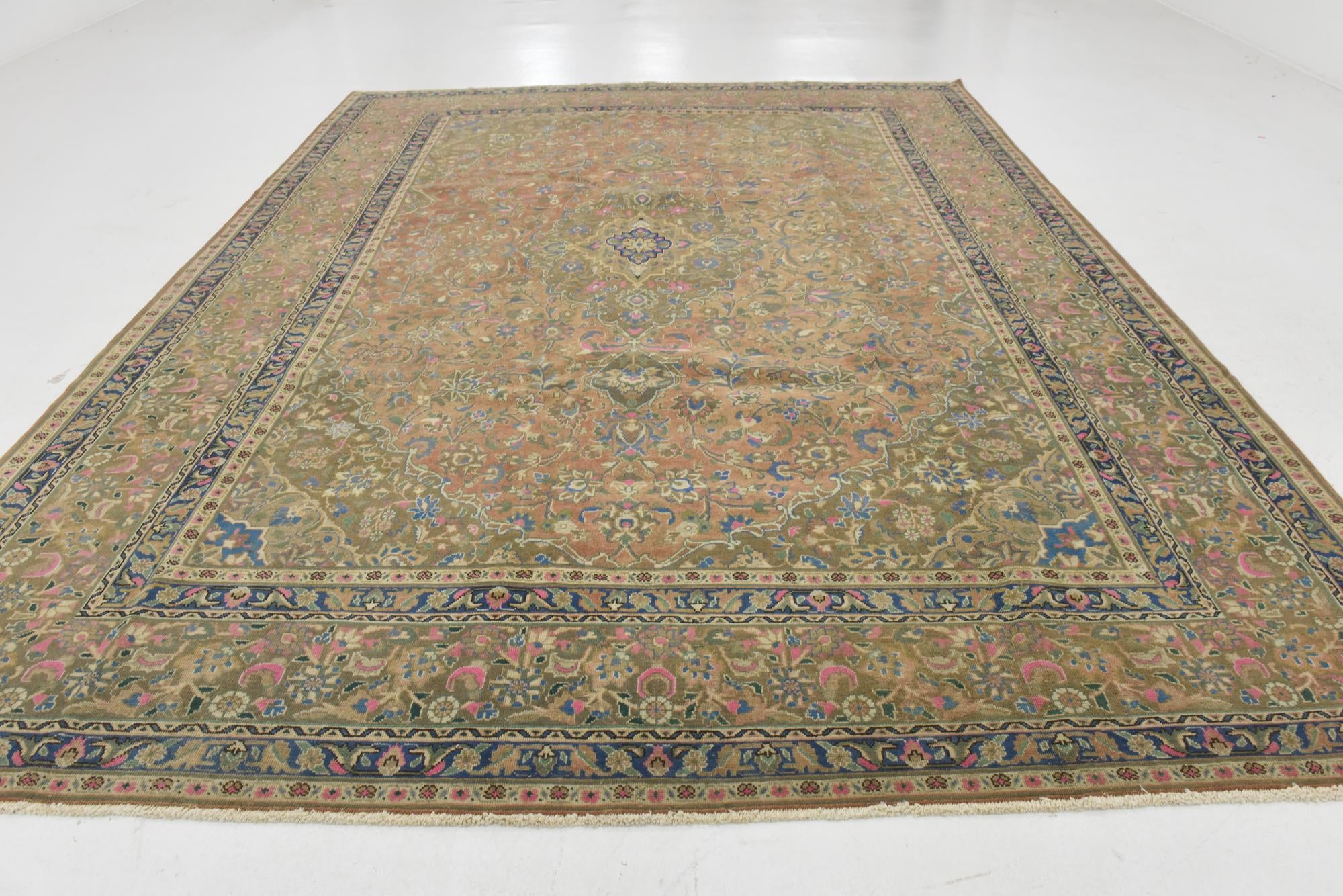 9' 8 x 12' 8 Hand Knotted Ultra Vintage Persian Wool Rug
