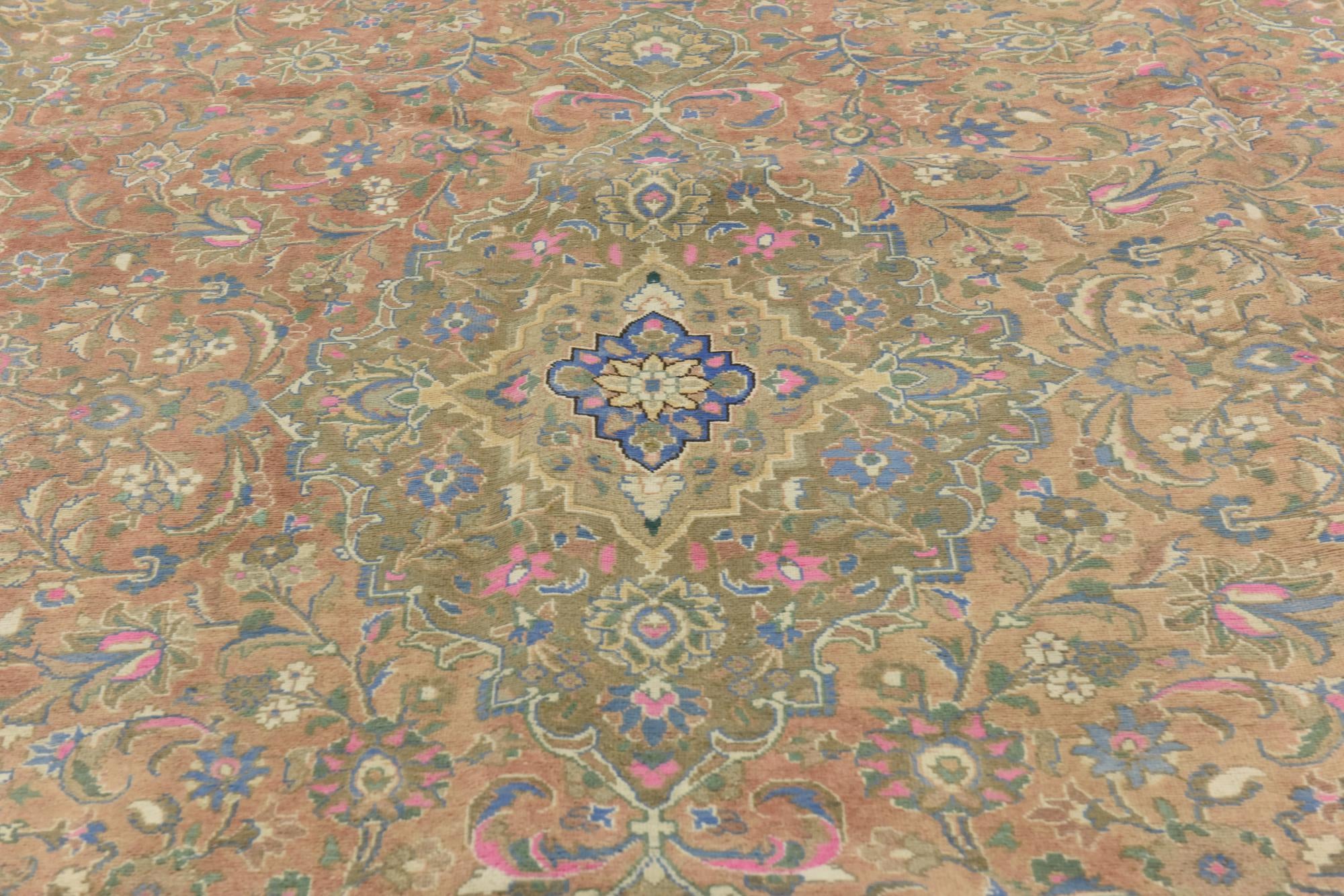 9' 8 x 12' 8 Hand Knotted Ultra Vintage Persian Wool Rug