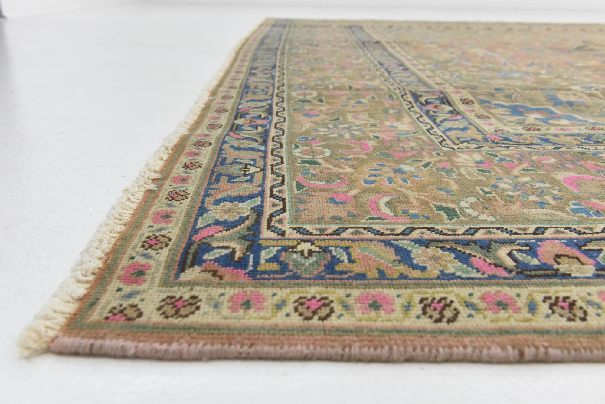 9' 8 x 12' 8 Hand Knotted Ultra Vintage Persian Wool Rug