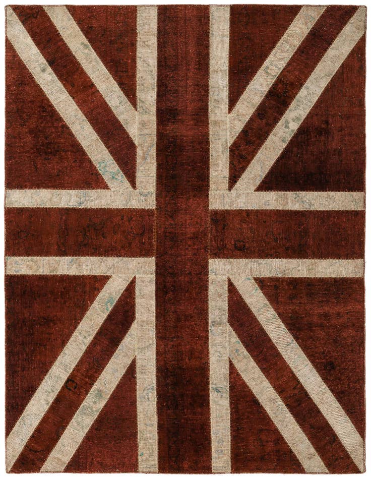 Detail image of 5' 7 x 8' Hand Knotted Ultra Vintage Persian Wool Rug