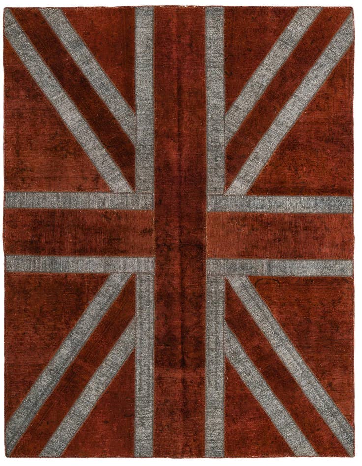 Detail image of 5' 7 x 8' Hand Knotted Ultra Vintage Persian Wool Rug