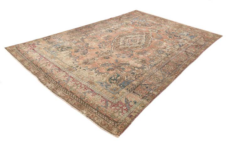 6' 10 x 10' 8 Hand Knotted Ultra Vintage Persian Wool Rug