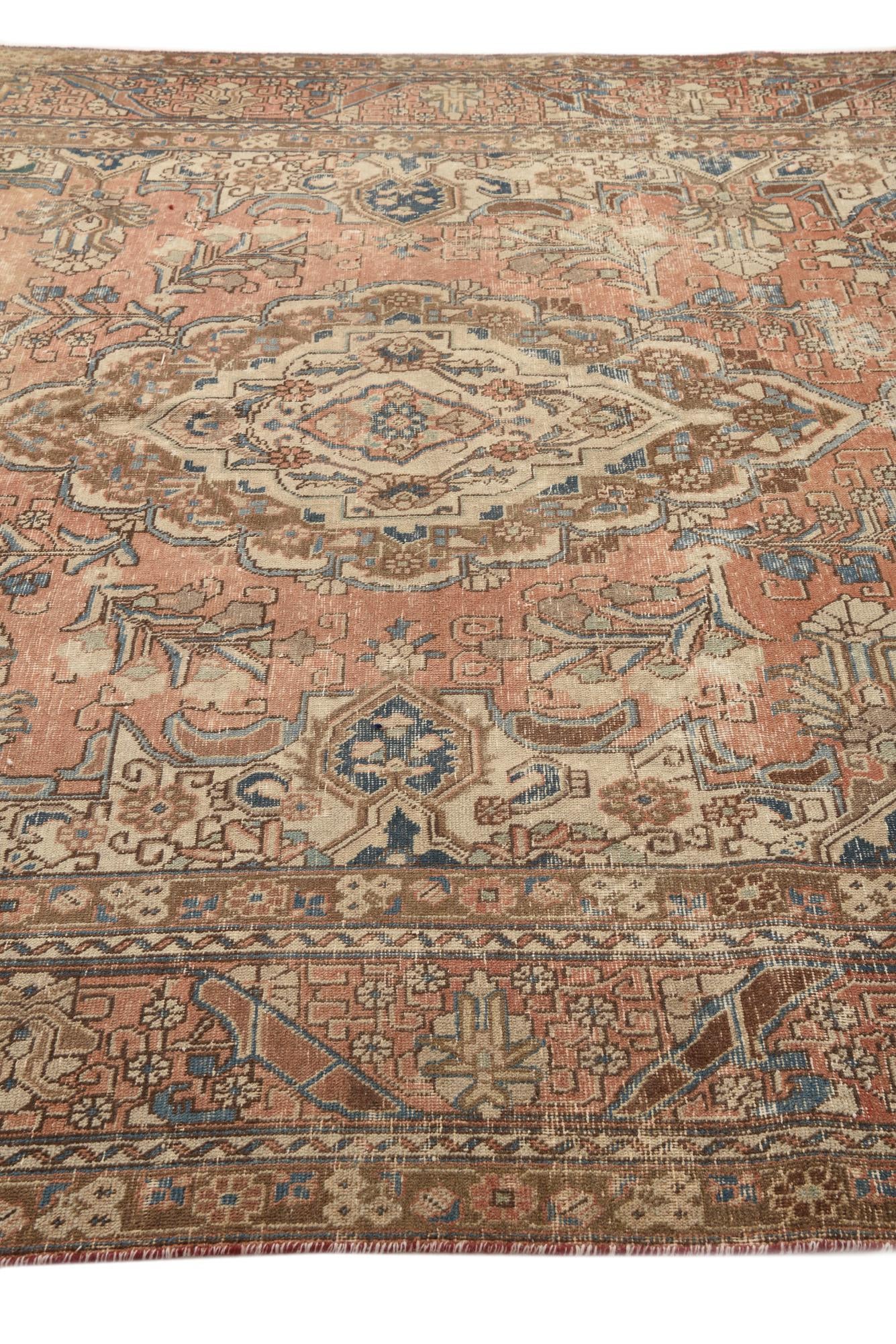 6' 10 x 10' 8 Hand Knotted Ultra Vintage Persian Wool Rug