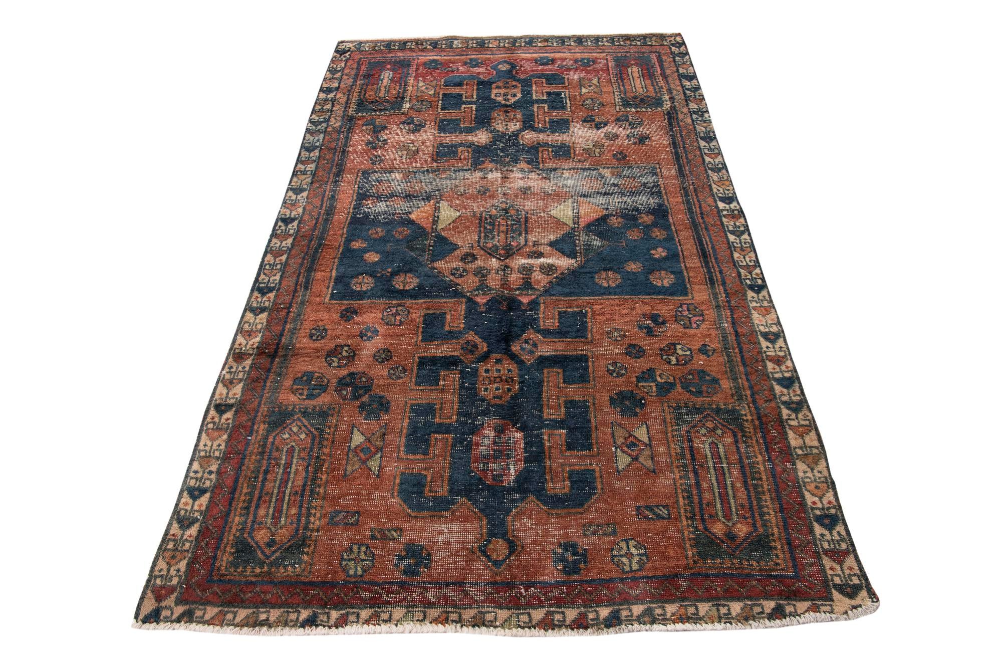 4' 7 x 7' 8 Hand Knotted Ultra Vintage Persian Wool Rug