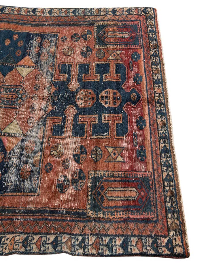 Detail image of 4' 7 x 7' 8  Hand Knotted Ultra Vintage Persian Wool Rug