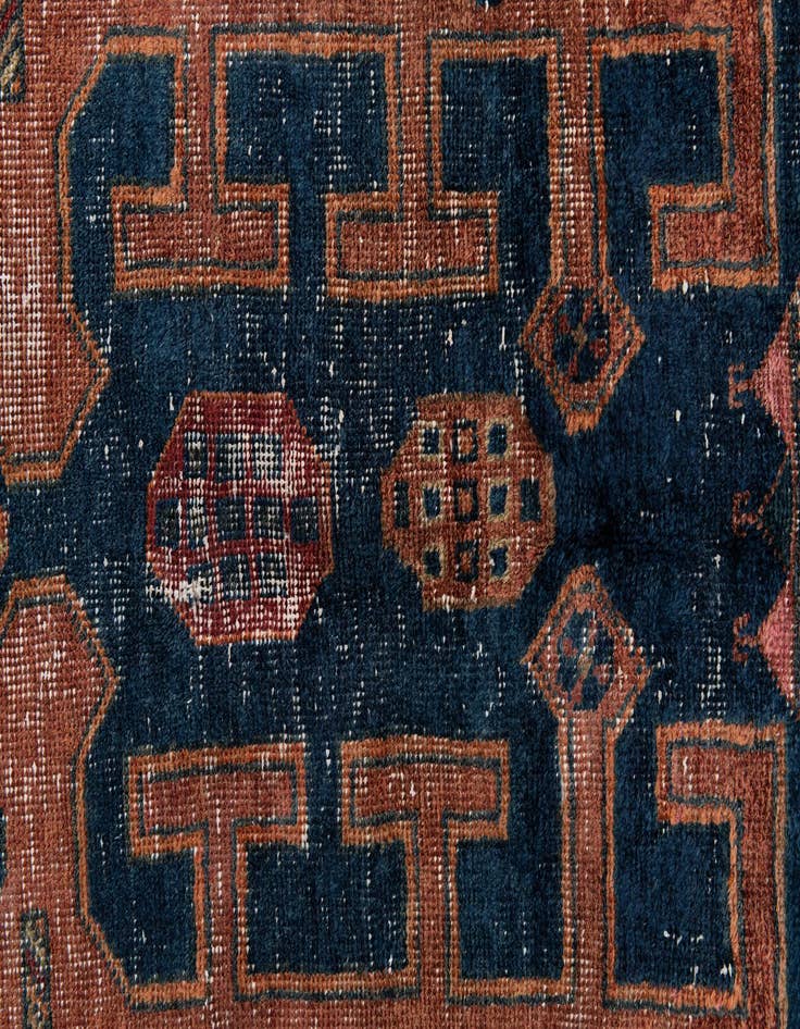 Detail image of 4' 7 x 7' 8  Hand Knotted Ultra Vintage Persian Wool Rug