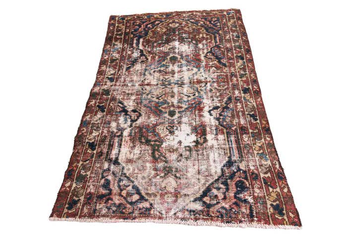4' x 6' 6 Hand Knotted Ultra Vintage Persian Wool Rug