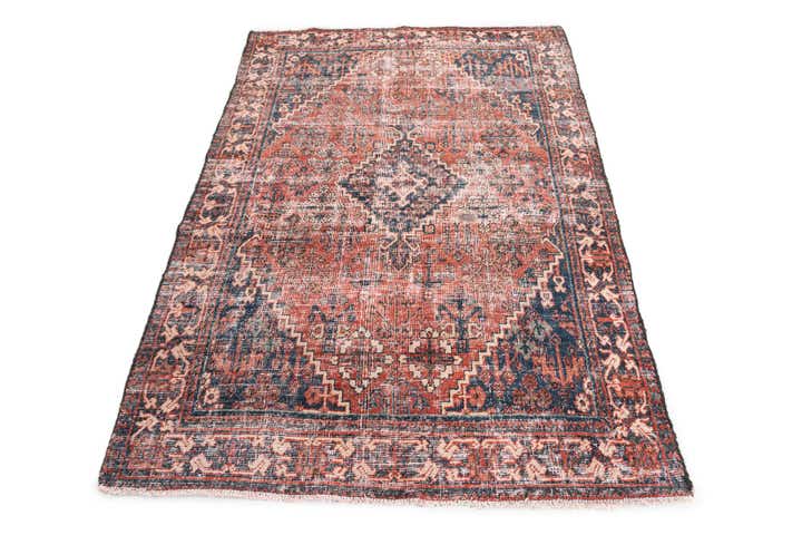 4' 3 x 6' 4 Hand Knotted Ultra Vintage Persian Wool Rug