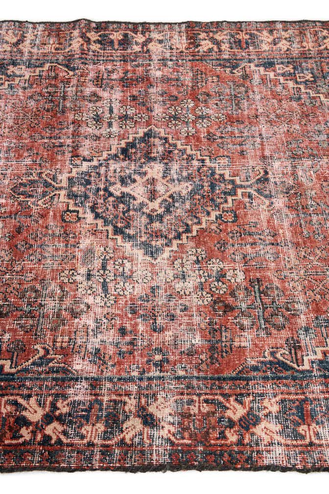 4' 3 x 6' 4 Hand Knotted Ultra Vintage Persian Wool Rug