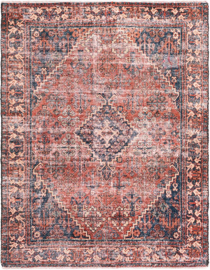 Detail image of 4' 3 x 6' 4 Hand Knotted Ultra Vintage Persian Wool Rug