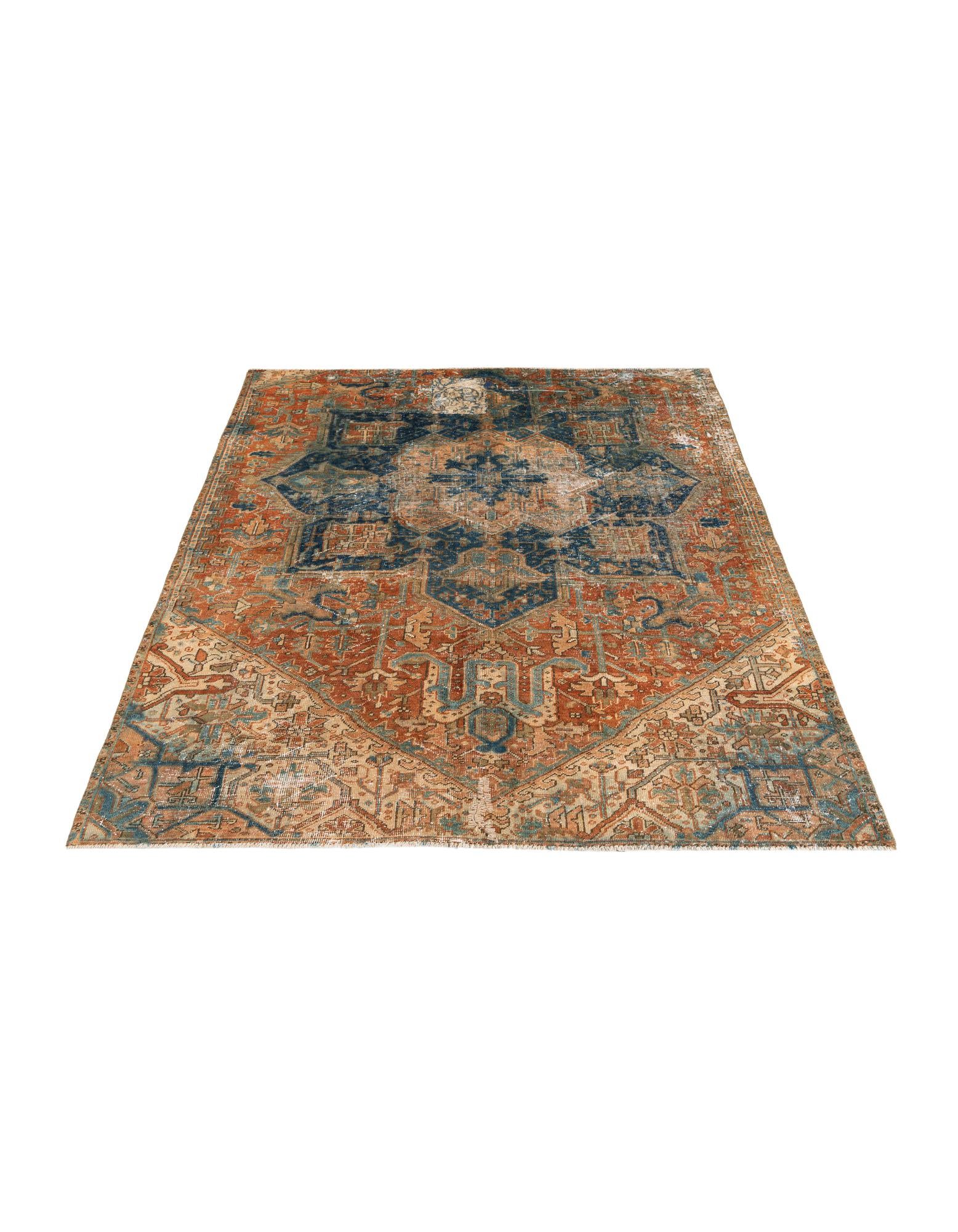 6' 2 x 7' 3 Hand Knotted Ultra Vintage Persian Wool Rug