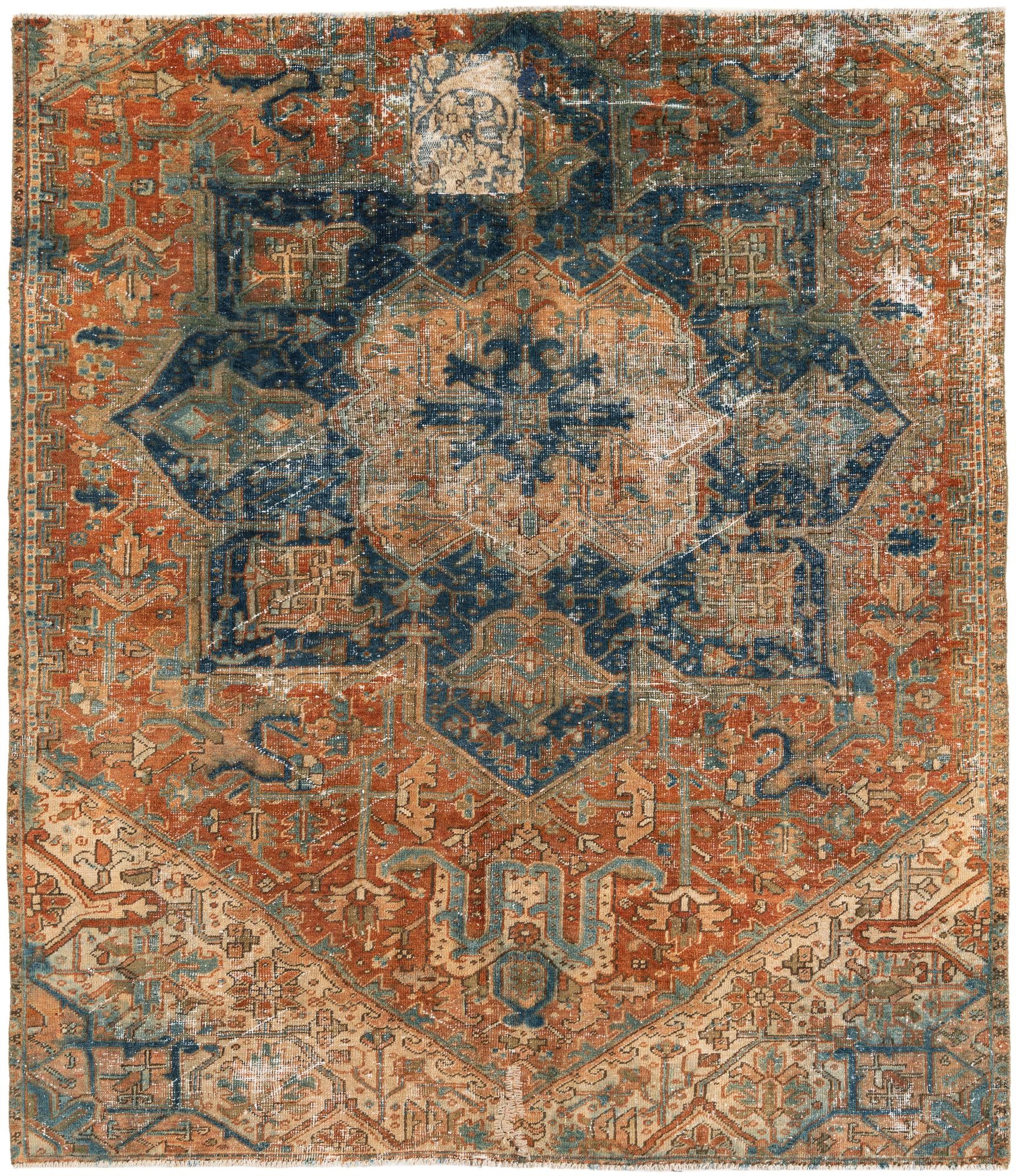 6' 2 x 7' 3 Hand Knotted Ultra Vintage Persian Wool Rug