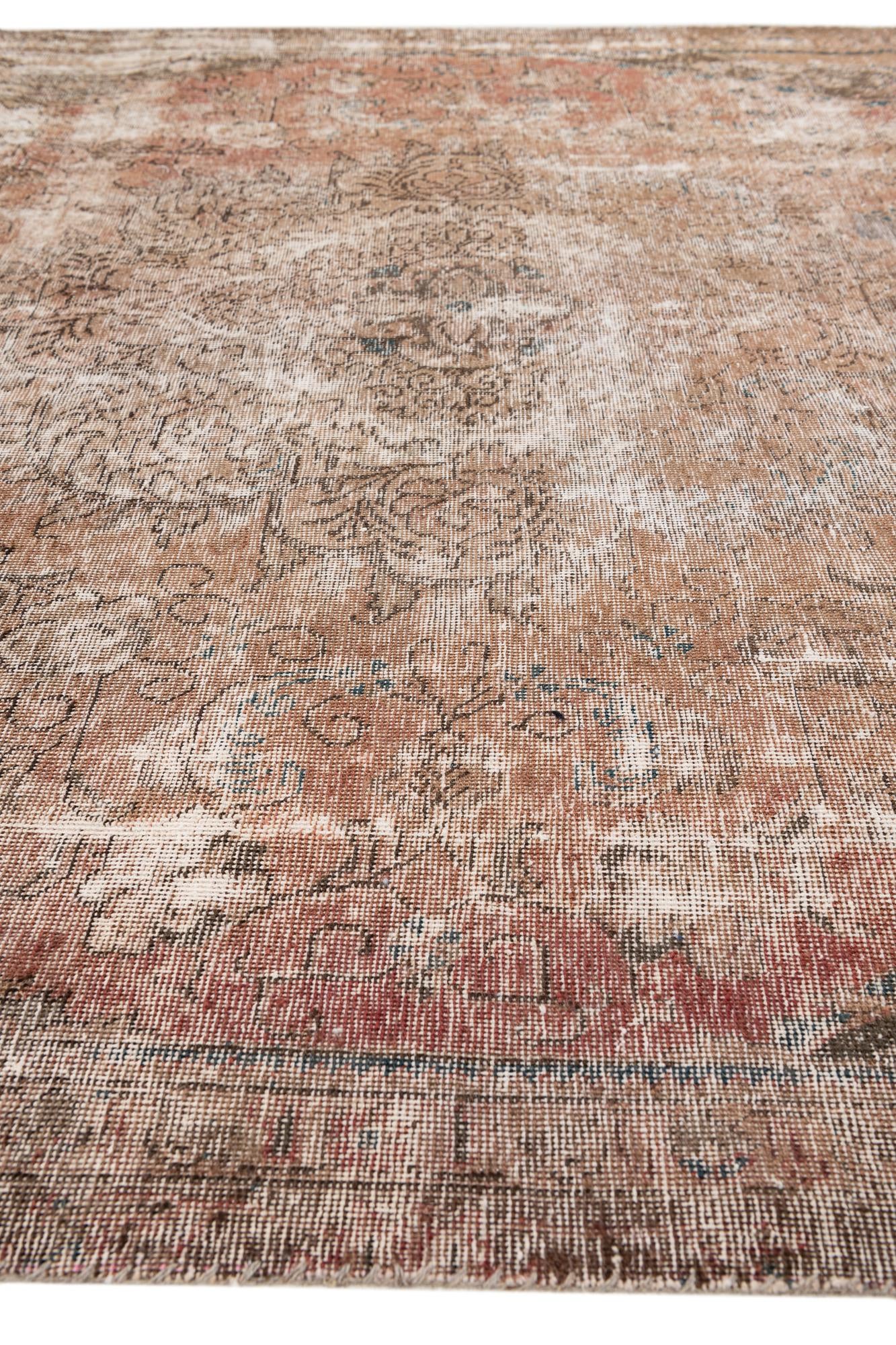 6' 3 x 10' Hand Knotted Ultra Vintage Persian Wool Rug