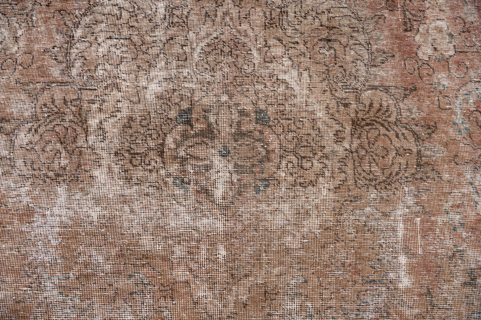 6' 3 x 10' Hand Knotted Ultra Vintage Persian Wool Rug