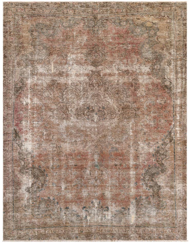 Detail image of 6' 3 x 10' Hand Knotted Ultra Vintage Persian Wool Rug