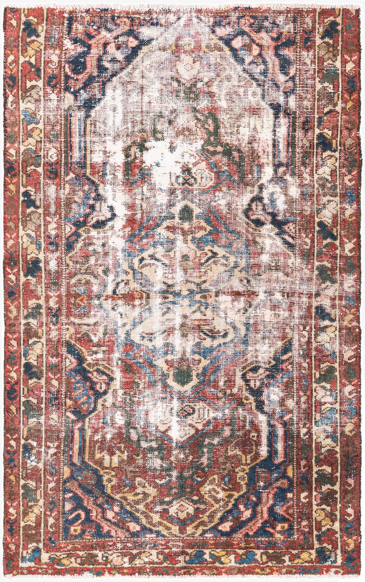 4' x 6' 6  Hand Knotted Ultra Vintage Persian Wool Rug