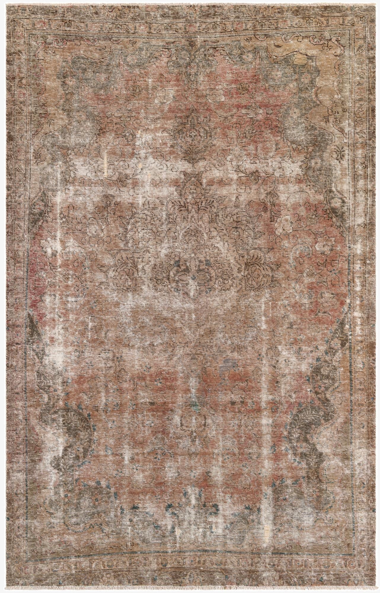 6' 3 x 10'  Hand Knotted Ultra Vintage Persian Wool Rug