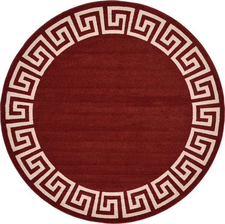 7' 10 x 7' 10 Greek Key Round Rug