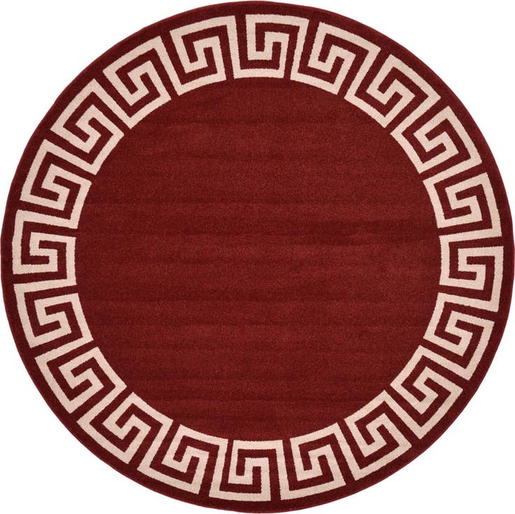 Detail image of 7' 10 x 7' 10 Greek Key Round Rug