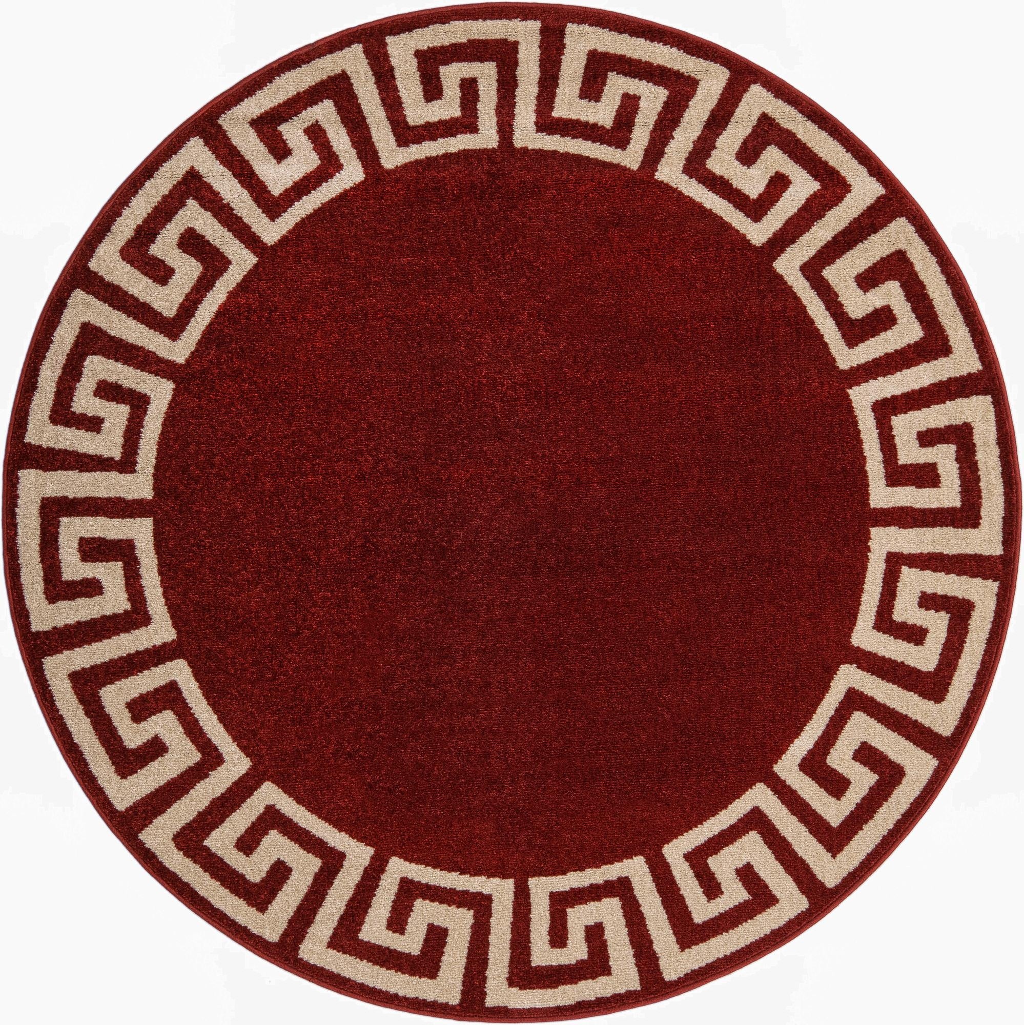 Primary image 6' x 6' Greek Key Round Rug