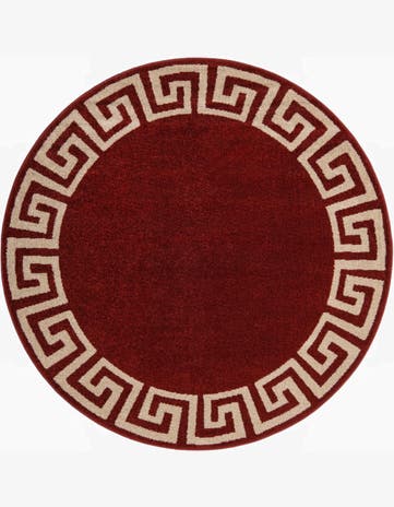 6' x 6' Greek Key Round Rug