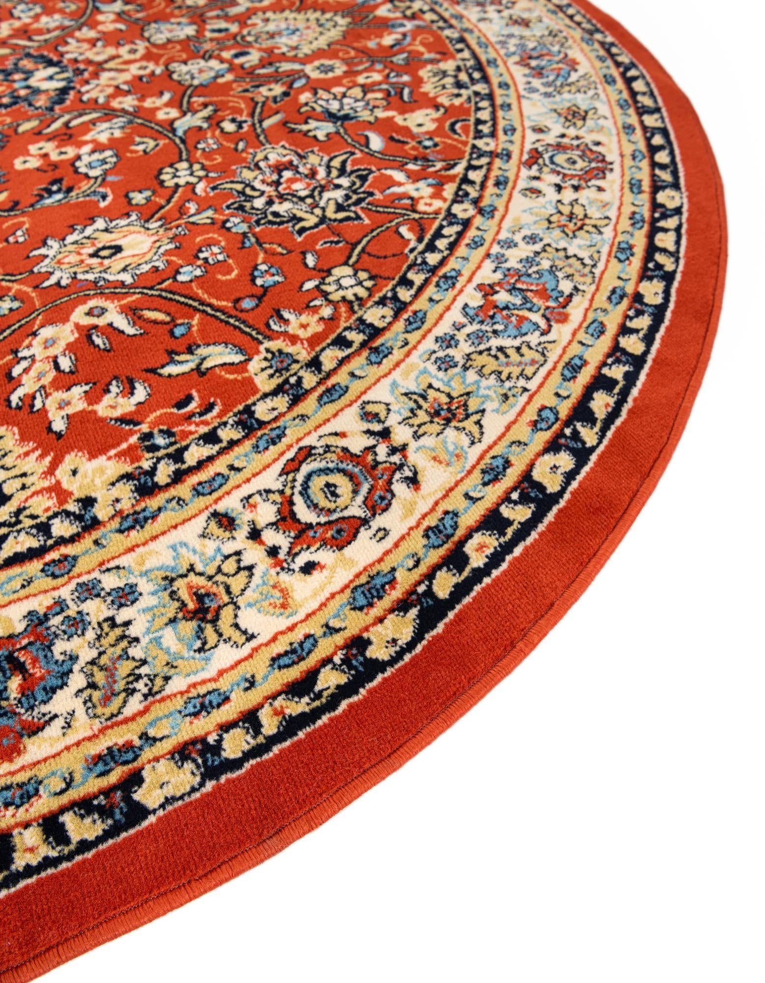 7' 10 x 7' 10 Kashan Design Round Rug