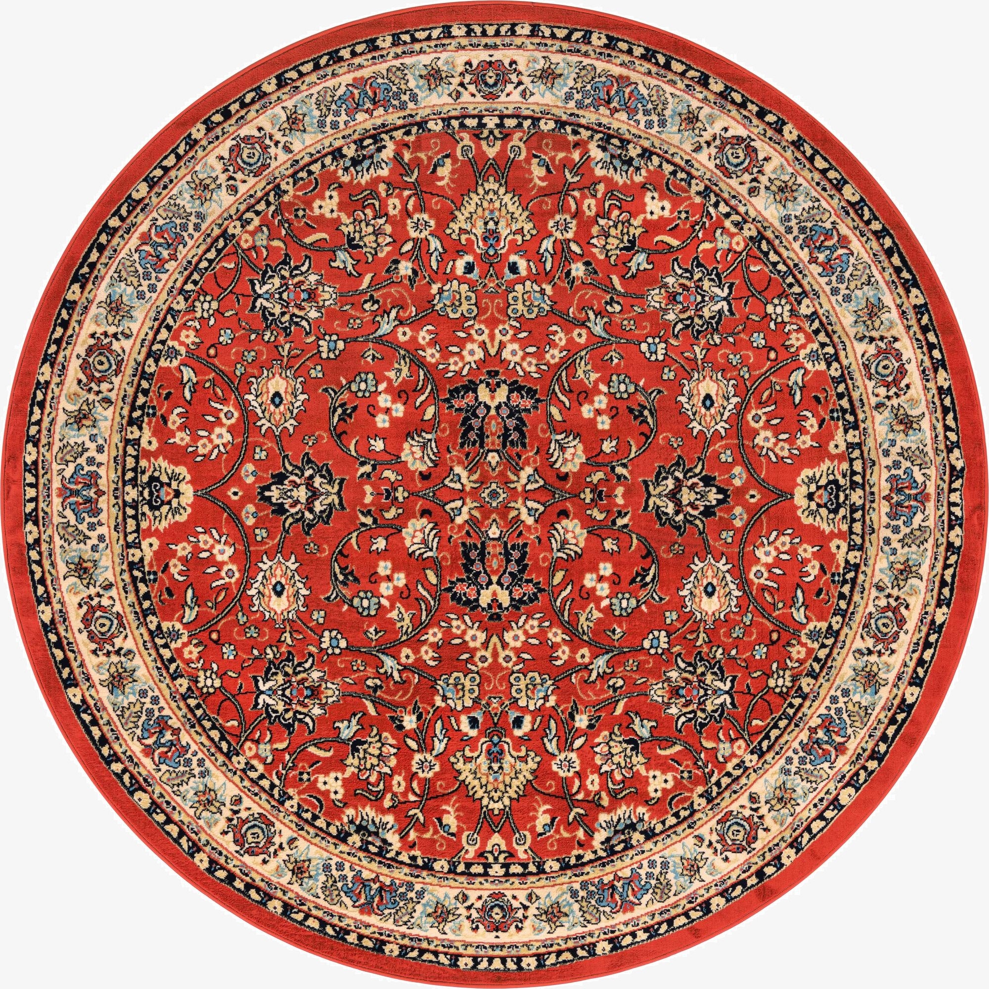 7' 10 x 7' 10 Kashan Design Round Rug