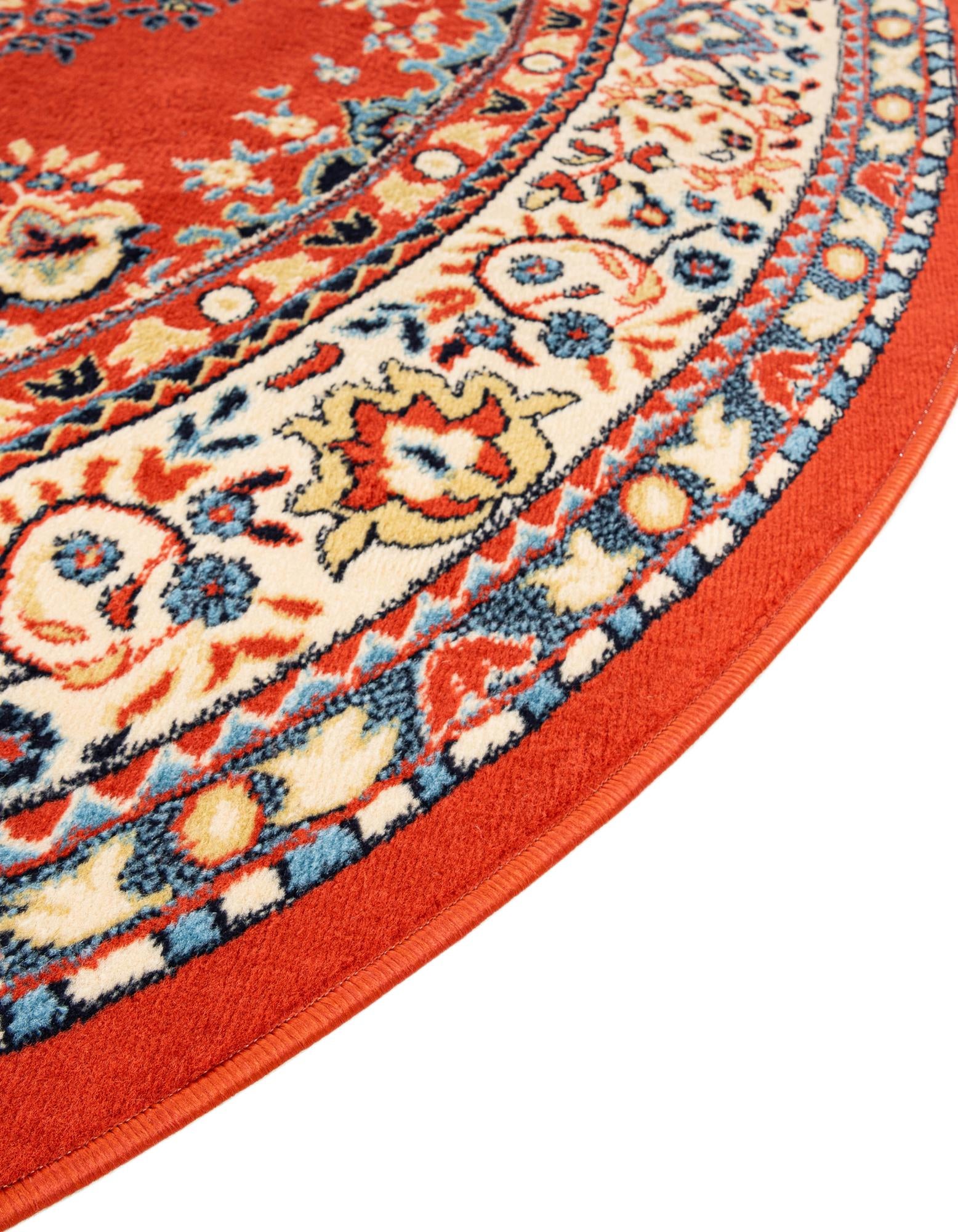 7' 10 x 7' 10 Mashad Design Round Rug