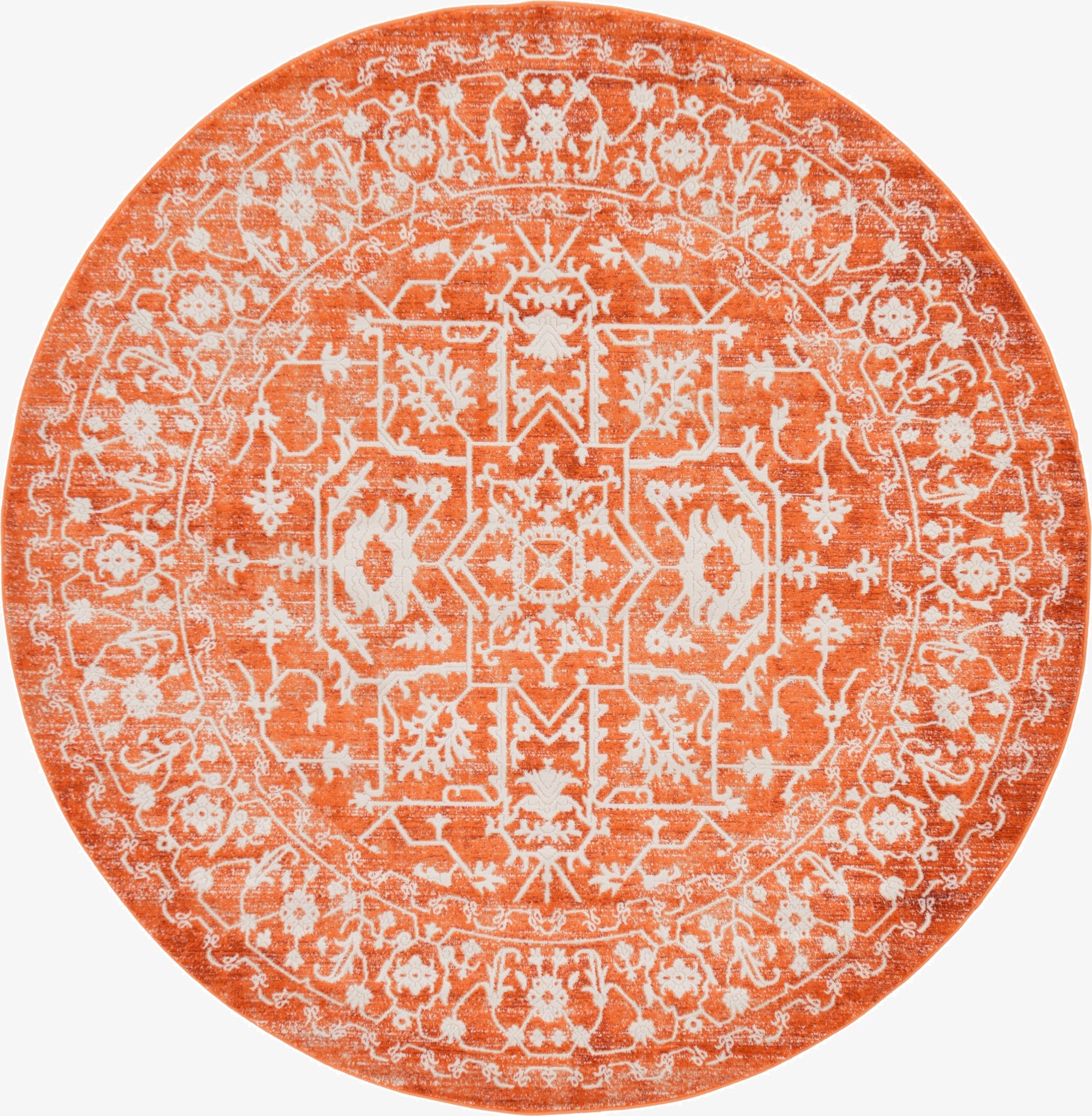 185cm x 185cm New Vintage Round Rug
