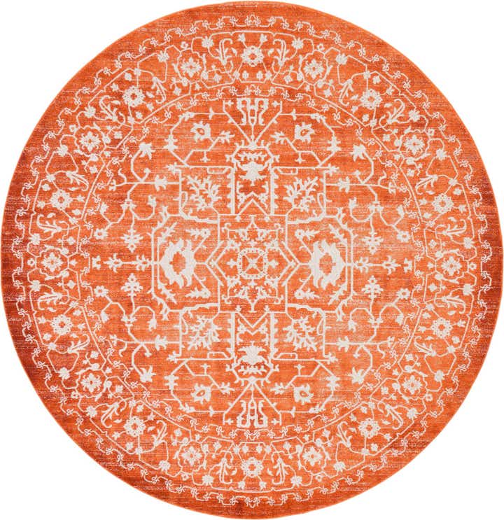 8' x 8' New Vintage Round Rug