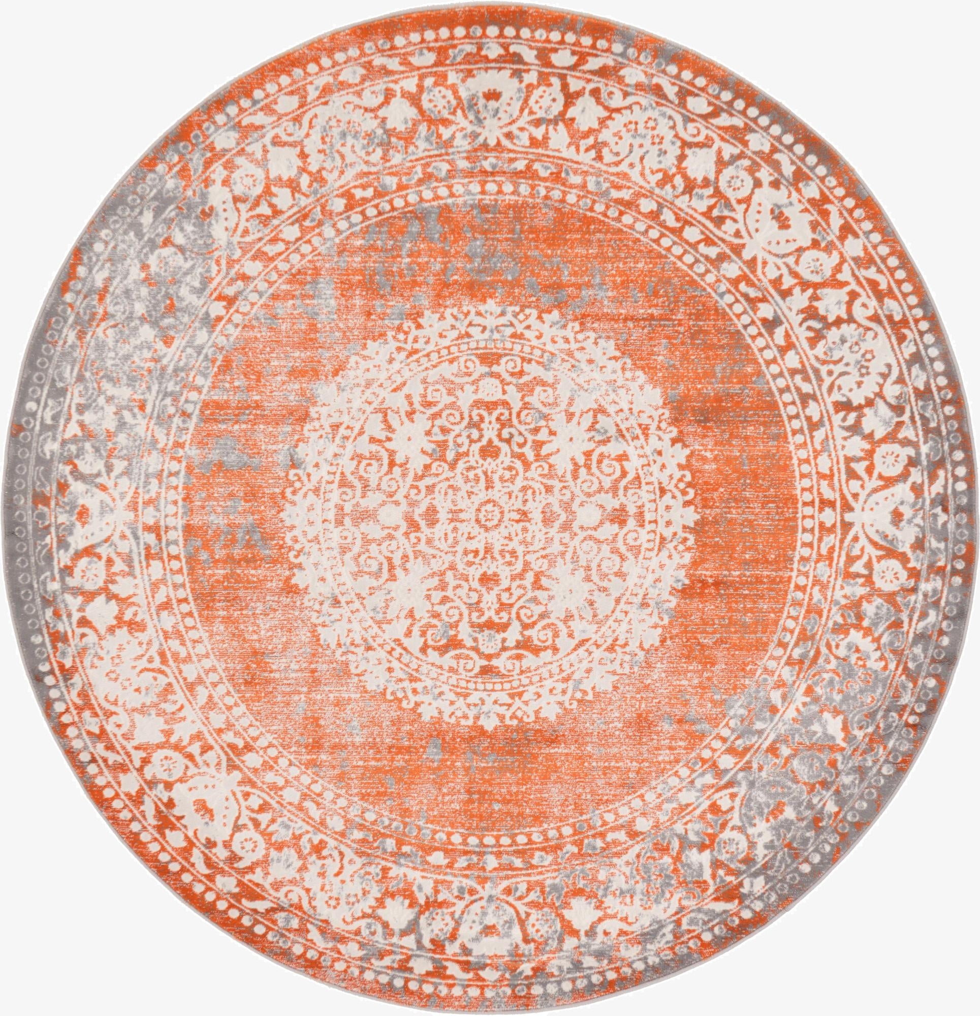 6' x 6' New Vintage Round Rug