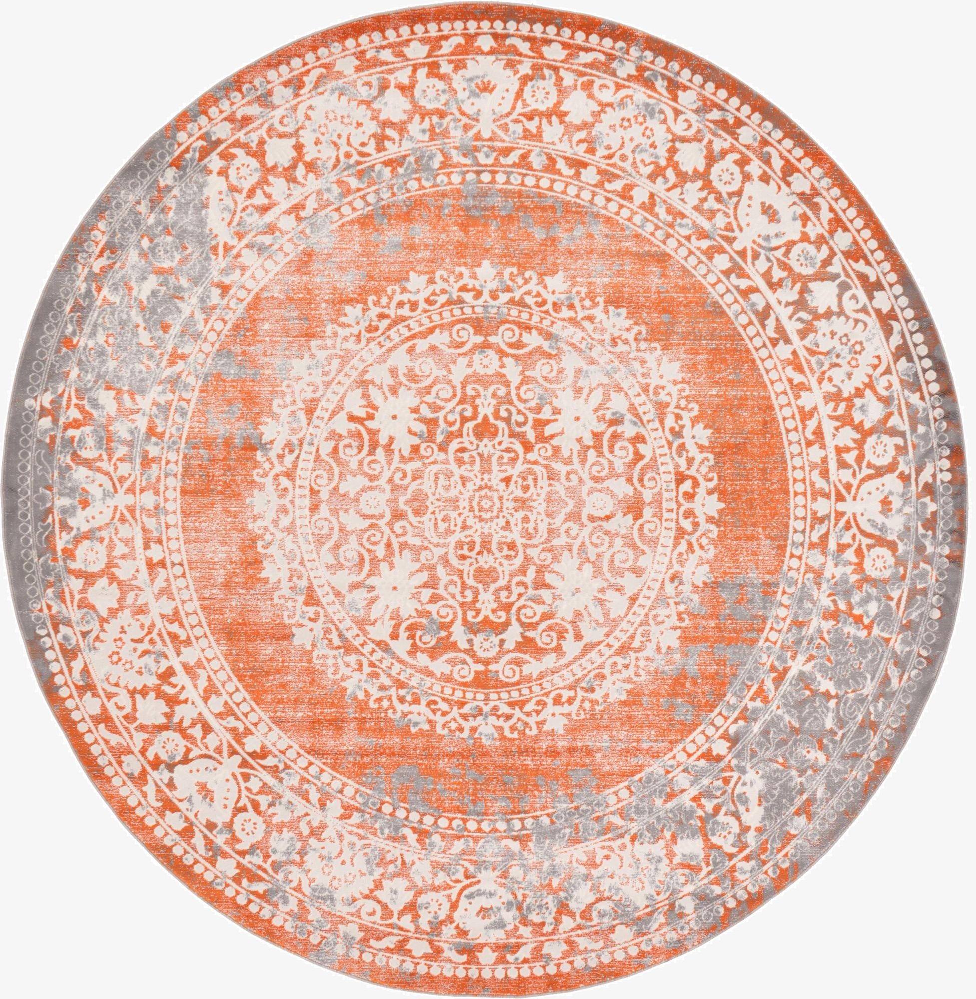 8' x 8' New Vintage Round Rug