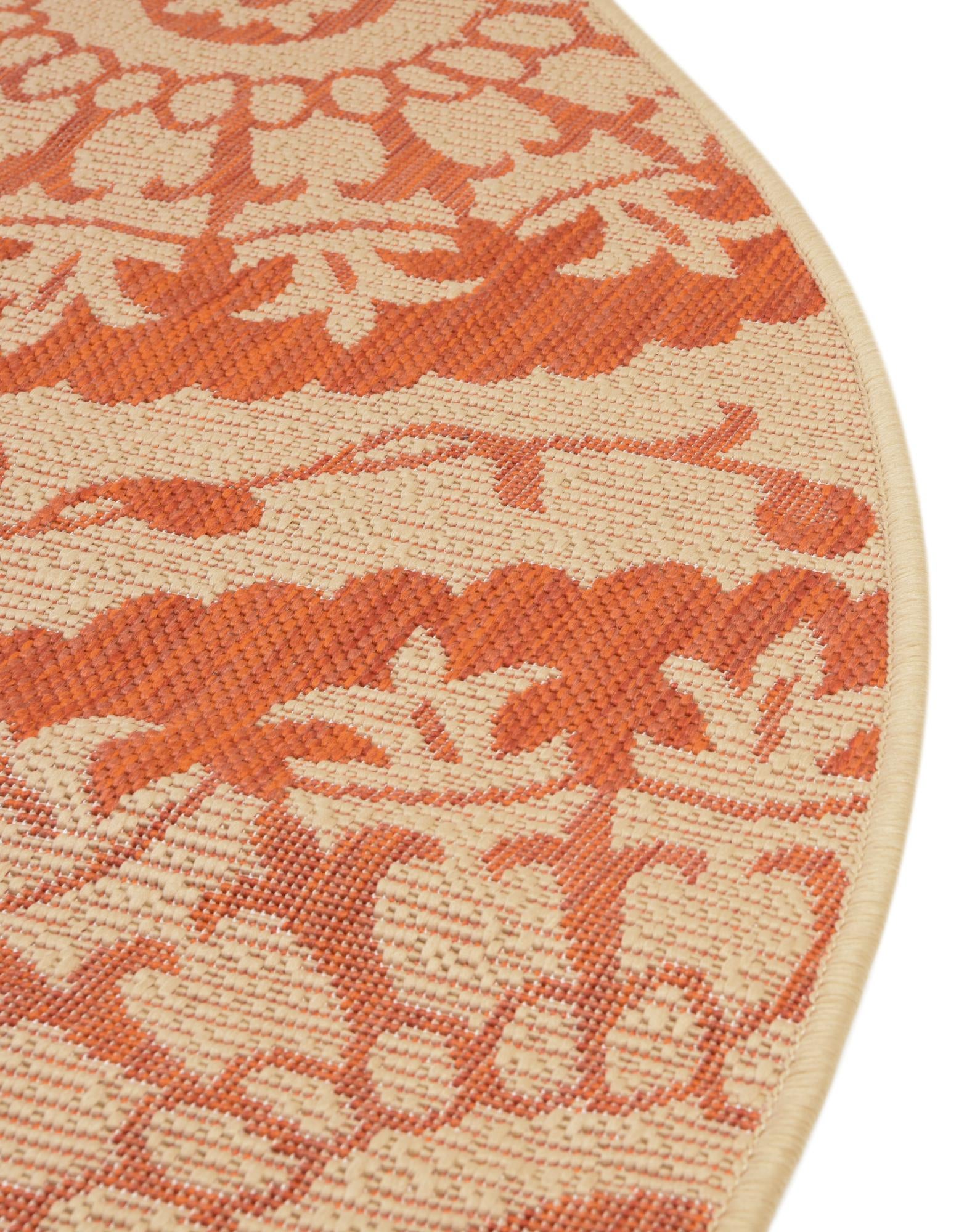 6' x 6' Easy-Clean Botanical Indoor / Outdoor Round Rug
