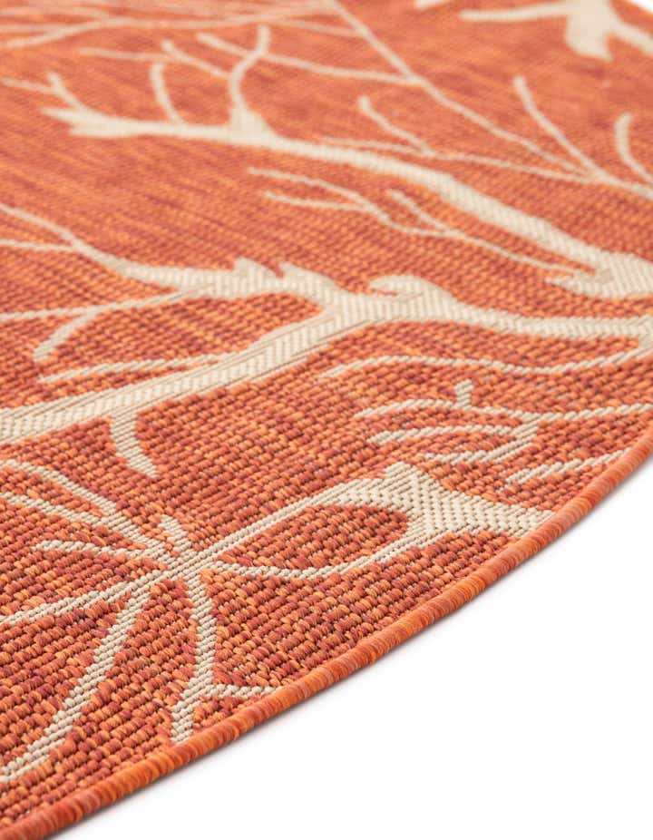 6' x 6' Easy-Clean Botanical Indoor / Outdoor Round Rug