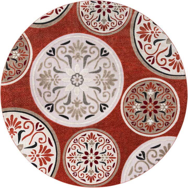 10' x 10' Easy-Clean Modern Indoor / Outdoor Round Rug