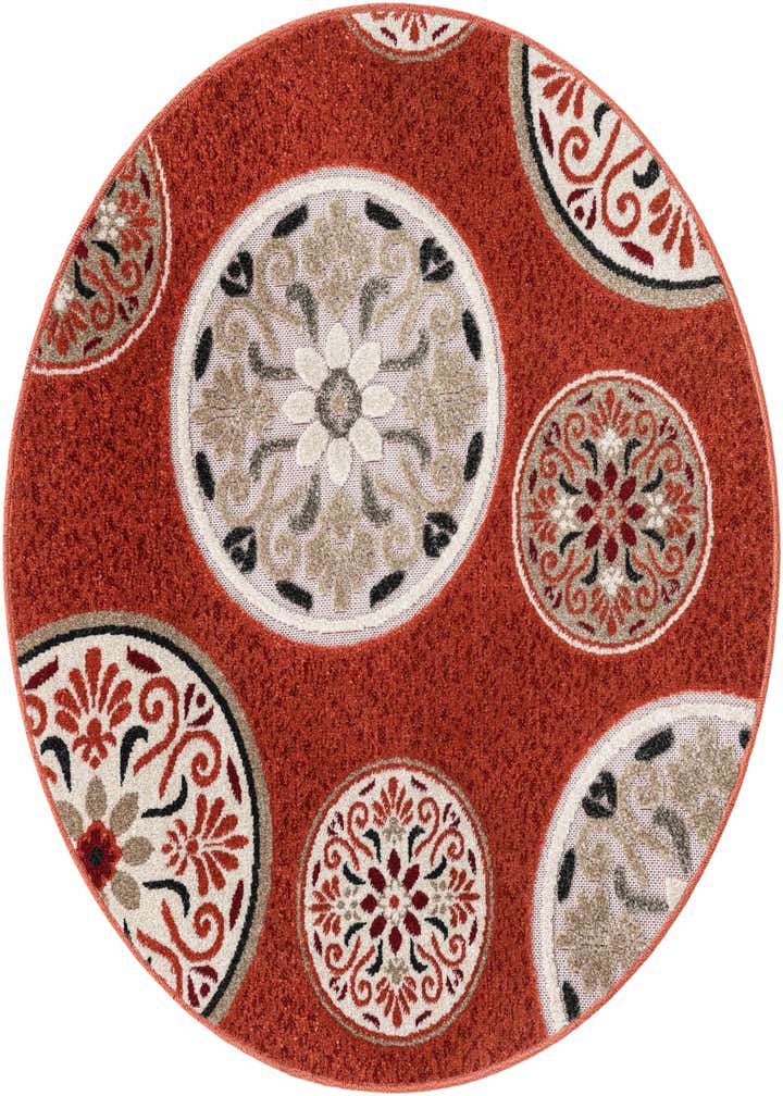 4' x 4' Easy-Clean Modern Indoor / Outdoor Round Rug