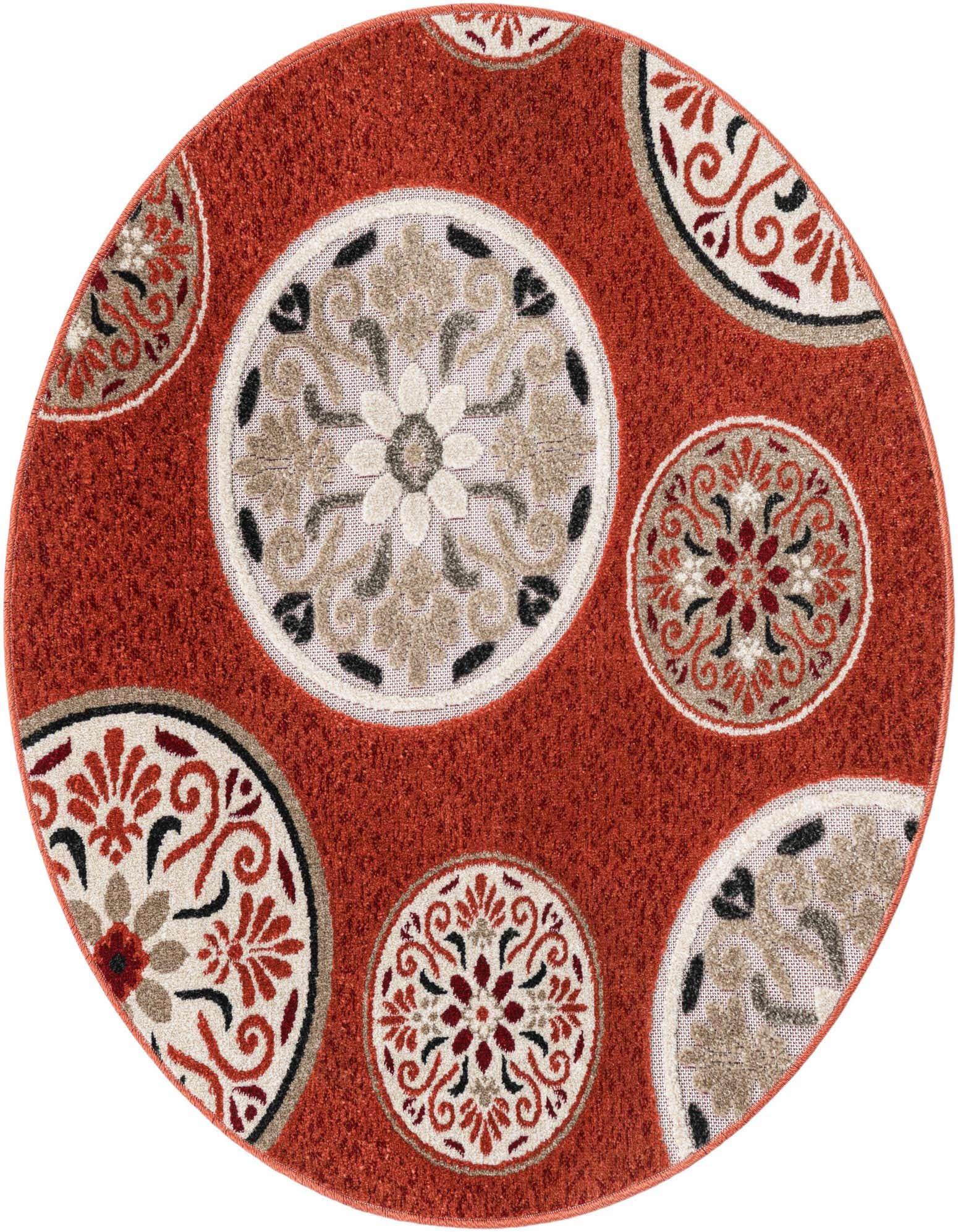 4' x 4' Easy-Clean Modern Indoor / Outdoor Round Rug