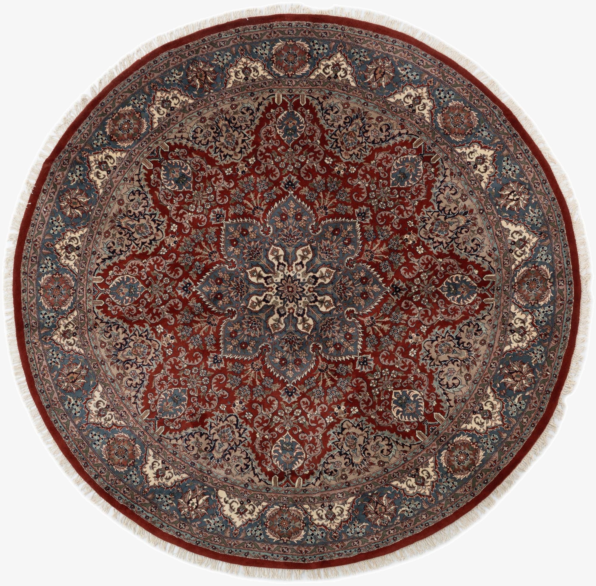 9' x 9'  Hand Knotted Shiraz Oriental Wool Round Rug