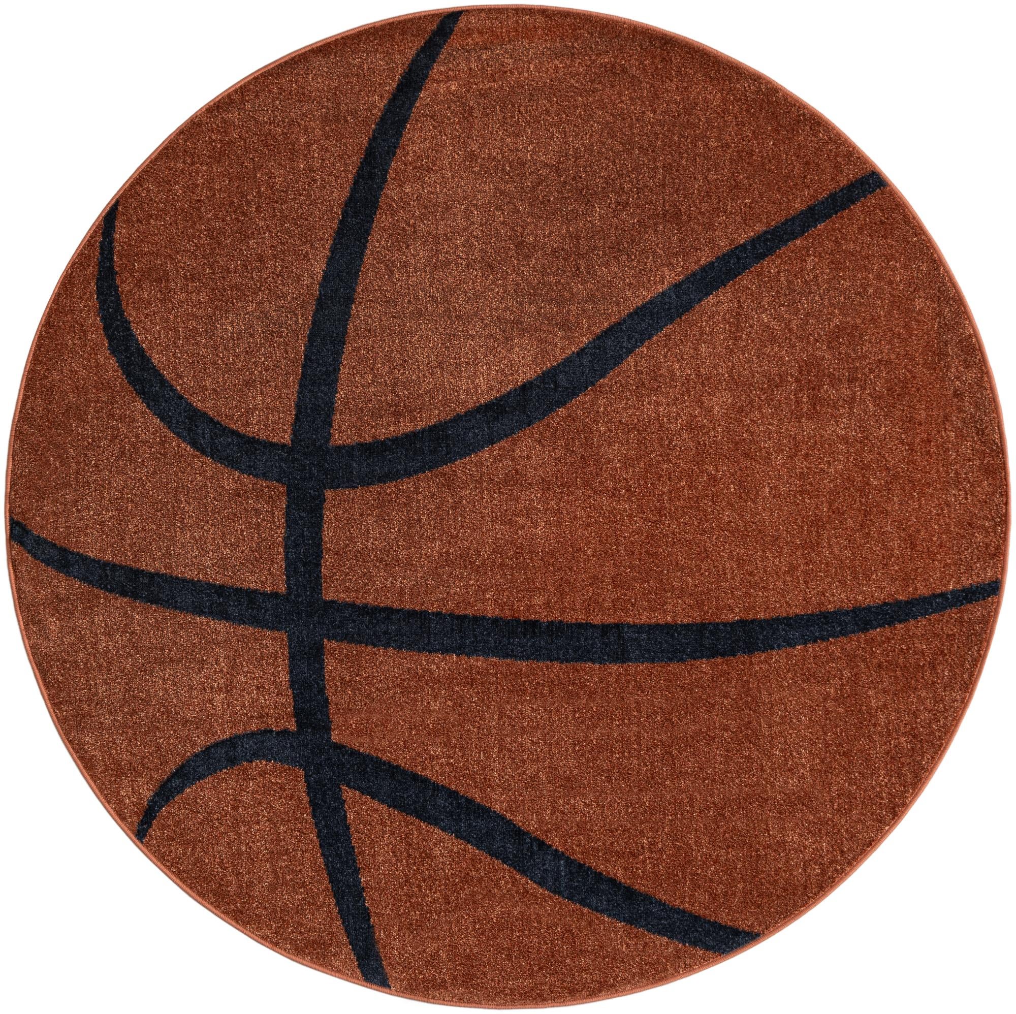 5' 3 x 5' 3 Sports Washable Round Rug