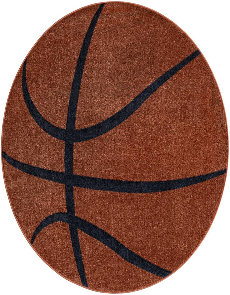 Detail image of 5' 3 x 5' 3 Sports Washable Round Rug
