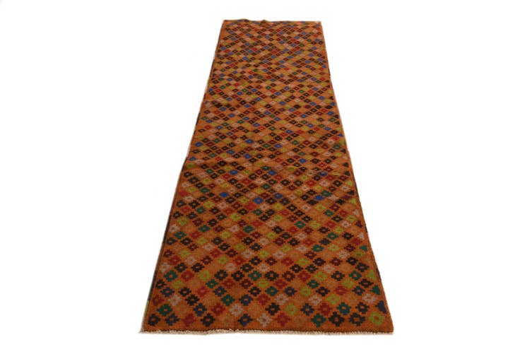 Detail image of 2' 8 x 9' 8 Hand Knotted Balouch Wool Runner Rug