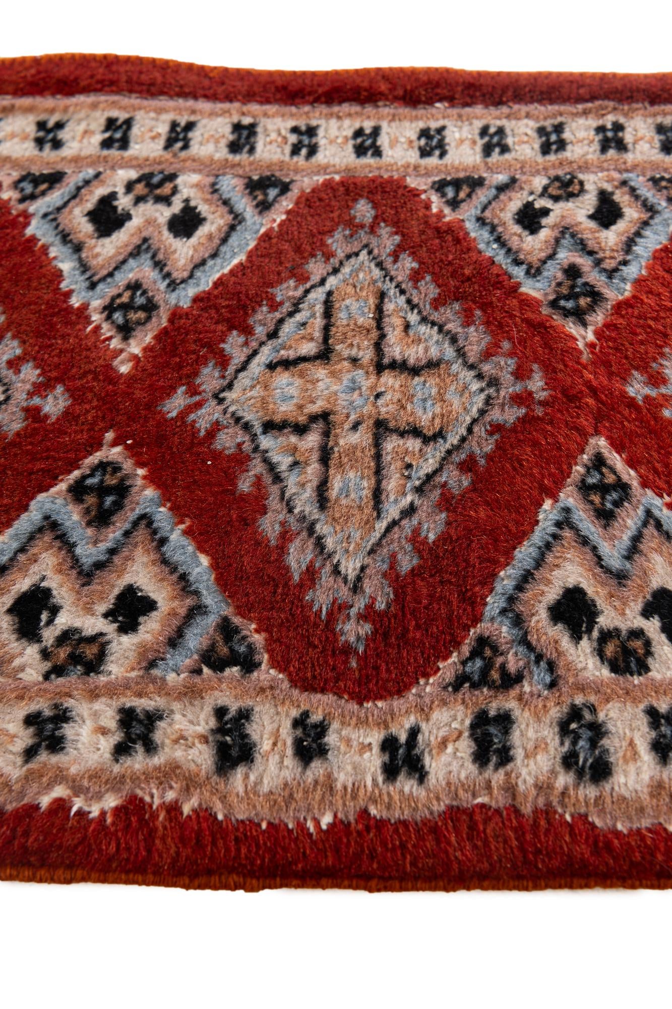 1' 1 x 4' 3 Hand Knotted Bokhara Oriental Wool Runner Rug