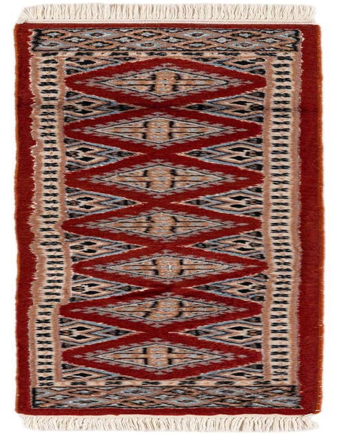 Detail image of 1' 1 x 4' 3 Hand Knotted Bokhara Oriental Wool Runner Rug