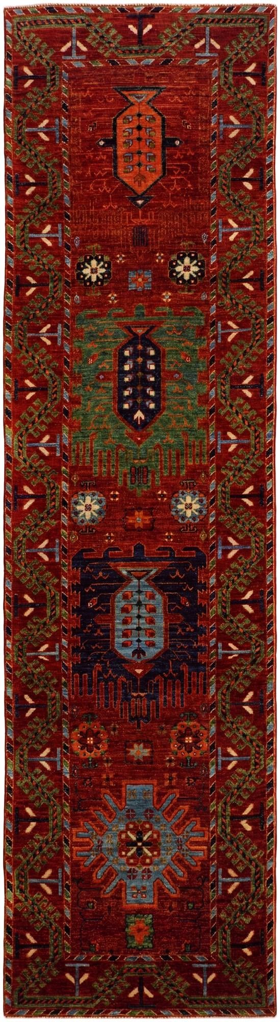 2' 6 x 9' 7 Hand Knotted Kazak Runner Rug