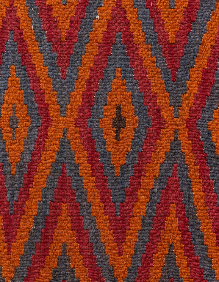 Detail image of 2' 9 x 9' 7  Hand Woven Kilim Maymana Wool Runner Rug