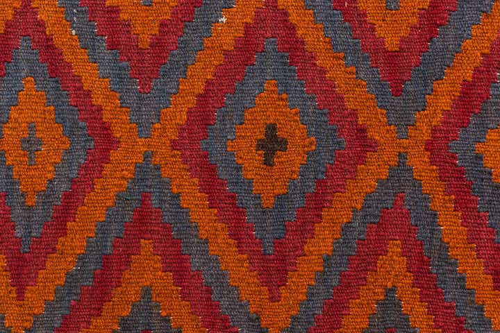 2' 9 x 9' 7 Hand Woven Kilim Maymana Wool Runner Rug