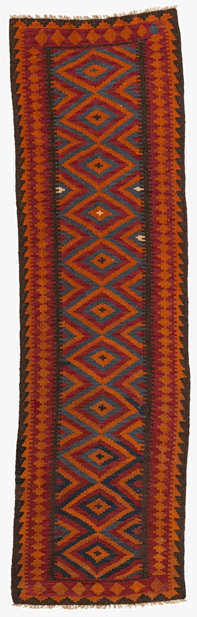 2' 9 x 9' 7  Hand Woven Kilim Maymana Wool Runner Rug