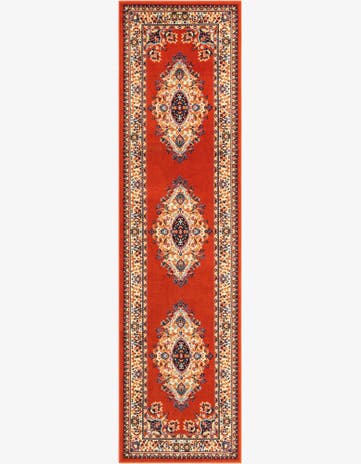 Terracotta Mashad Design Runner Rug